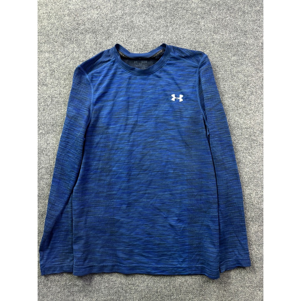 Under Armour Threadborne Shirt Mens Medium Blue Space Dye‎ Long Sleeve Fitted